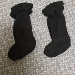 Black Knit Cuffed Socks
